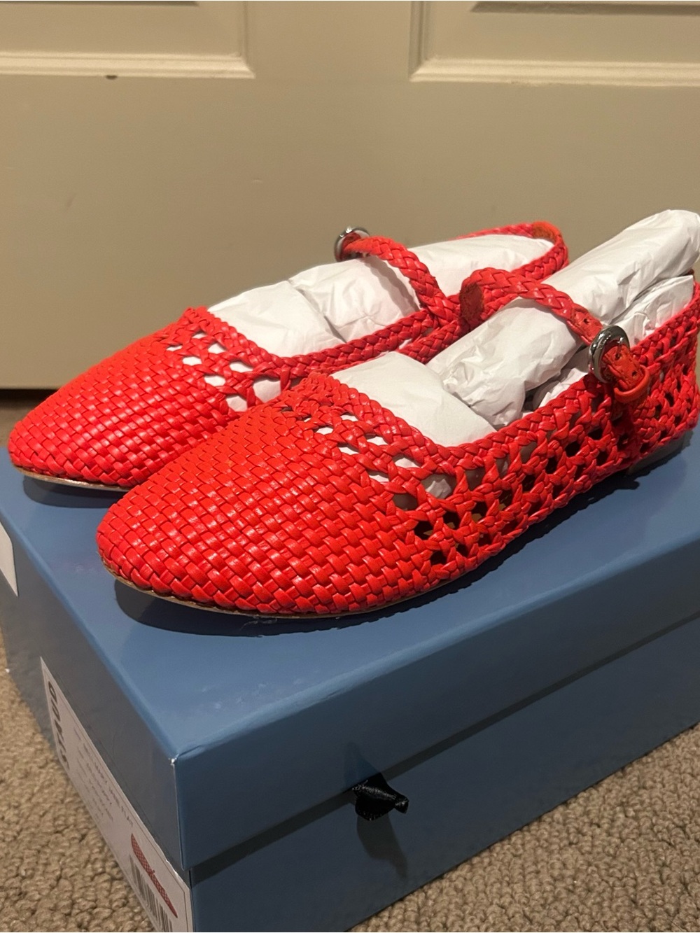 NWT Staud Nell Mary Jane Flats | Wild Poppy - Picture 10 of 12